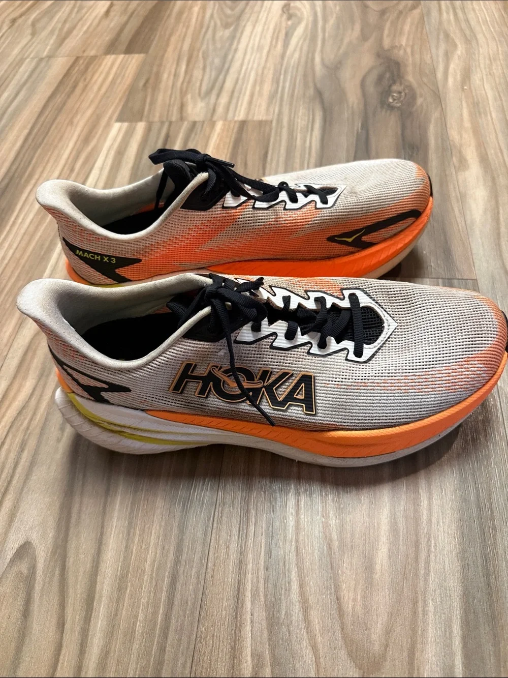 HOKA Mach 5 Running Shoes Orange White Men 10